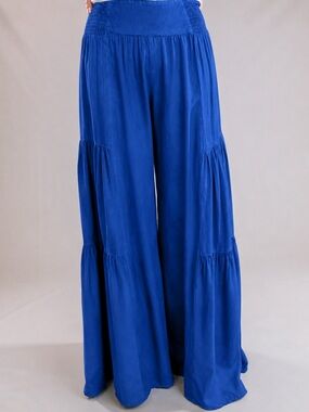 💙 Nostalgia NWT Blue Rayon Wide-Leg Pants size M